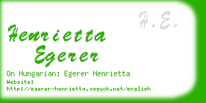 henrietta egerer business card